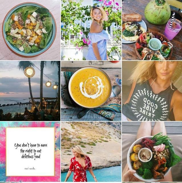 Mell Well's Instagram feed is full of motivational quotes about guilt-free eating. Mell Well's Instagram