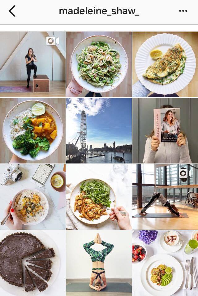 Madeleine Shaw's Instagram account