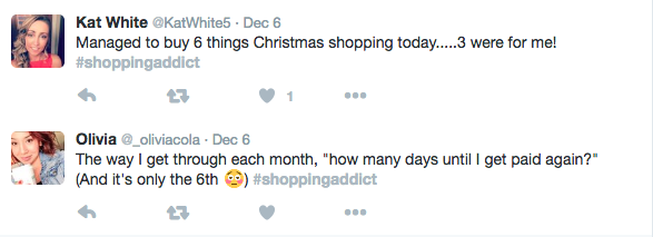 tweets using #shoppingaddict
