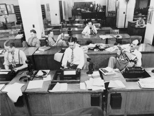New York Times press room 1942