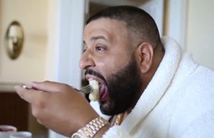 Picture of DJ Khaled eating some pasta
