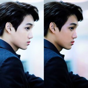 Restored picture of a whitewashed Kai from EXO by cr: bronzedgodnini