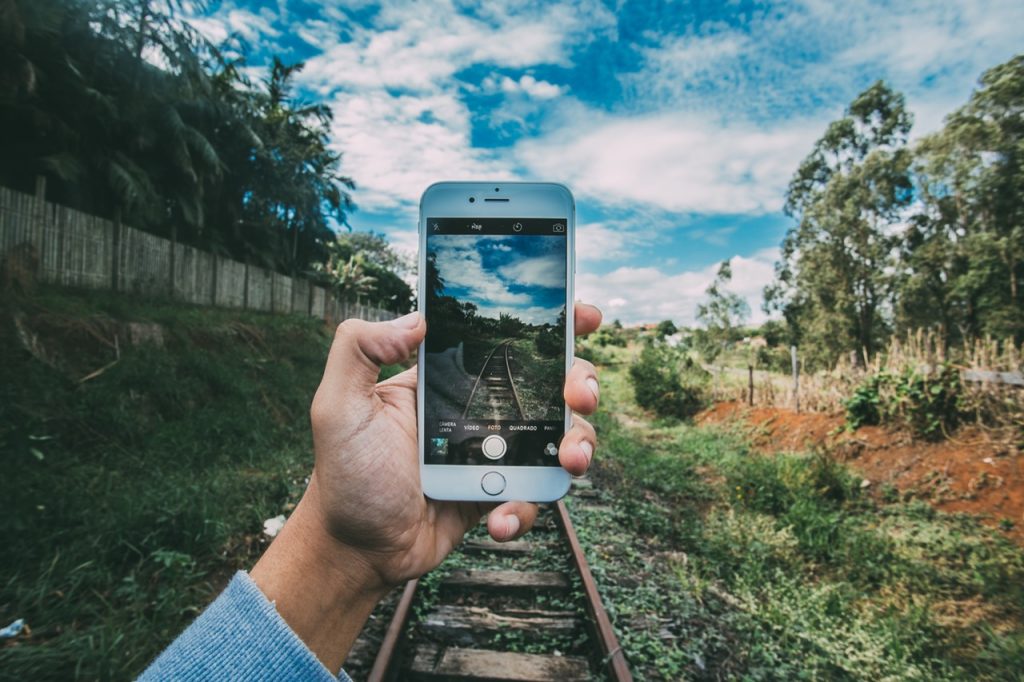 Photo of iPhone taking scenery picture