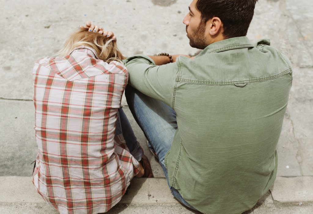 Photo of couple upset