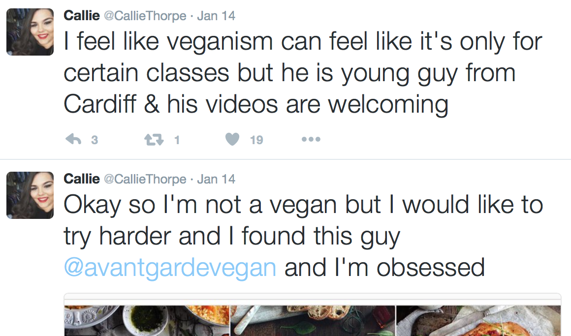class on veganism twitter