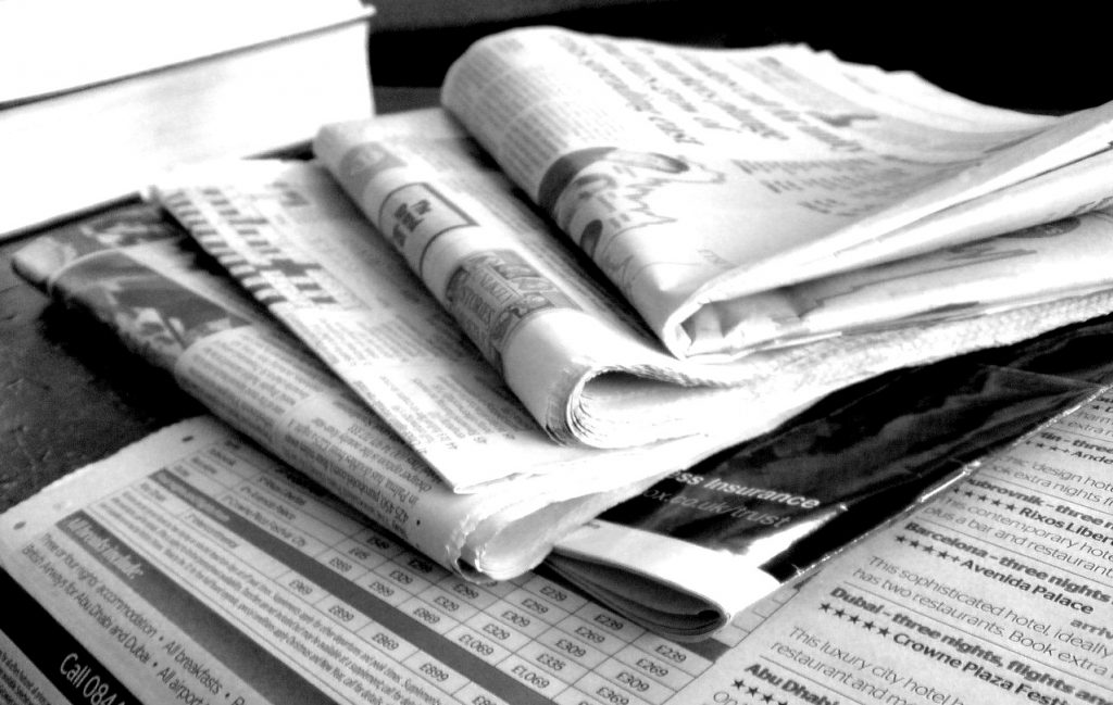 Photo of a stack of newspapers