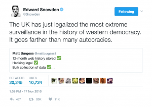 ‘The most extreme surveillance law ever passed in a democracy’, United Kingdom
